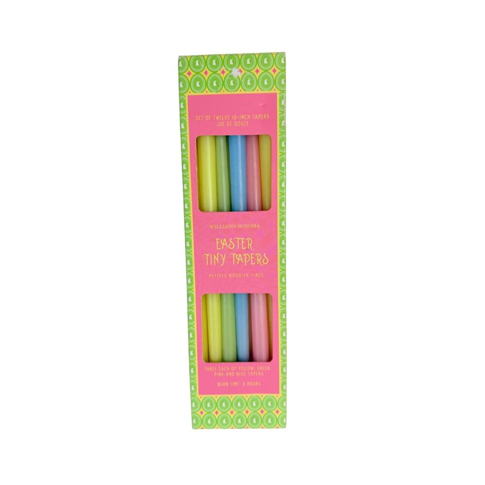 Williams Sonoma Tiny Taper Candles Set of 12 Hand Dipped 10" USA Paraffin Wax